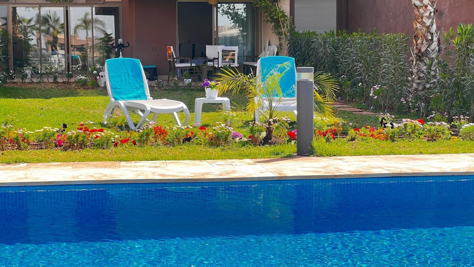 Appartement De Luxe Avec Jardin Vue Sur La Piscine Golf Securise 24H Sur 24 A 5 Minutes De L Aeroport Μαρακές Εξωτερικό φωτογραφία