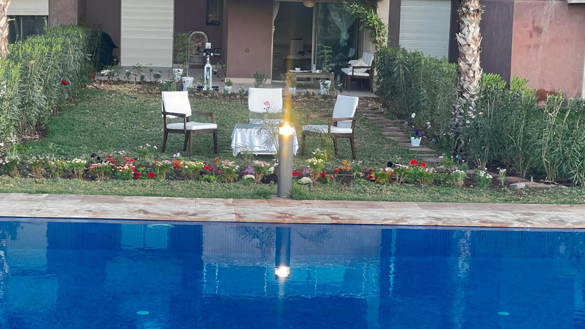 Appartement De Luxe Avec Jardin Vue Sur La Piscine Golf Securise 24H Sur 24 A 5 Minutes De L Aeroport Μαρακές Εξωτερικό φωτογραφία
